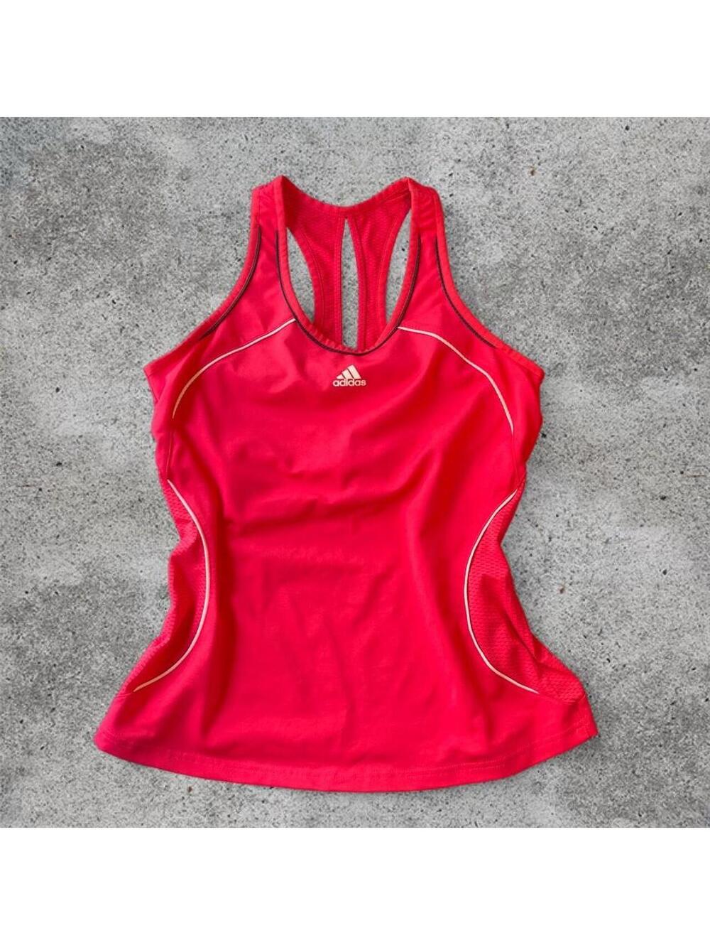 Adidas pink/red sports tank